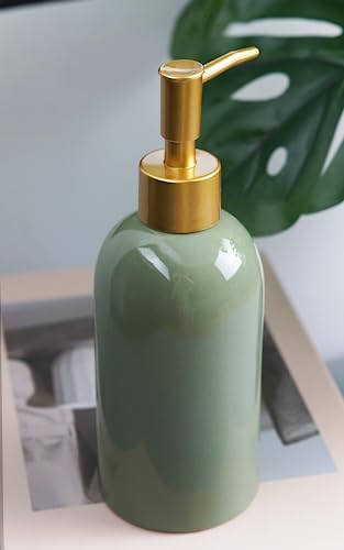 Ceramic Soap Dispenser Green with view 4