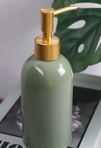 Ceramic Soap Dispenser Green with view 3