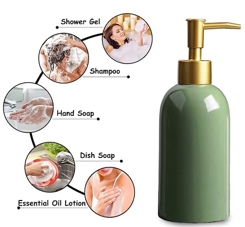 Ceramic Soap Dispenser Green with view 5