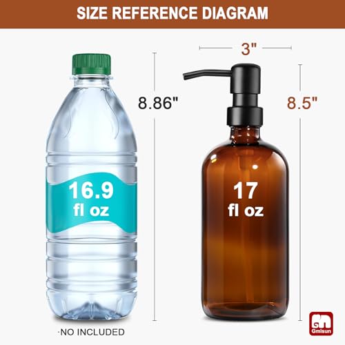 GMISUN Amber Glass Soap Dispenser view 2