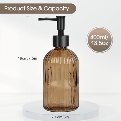 13.5oz Stripe Glass Soap Dispenser view 4