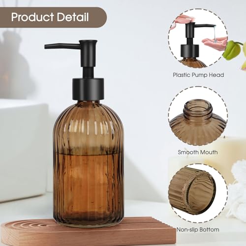 13.5oz Stripe Glass Soap Dispenser view 3