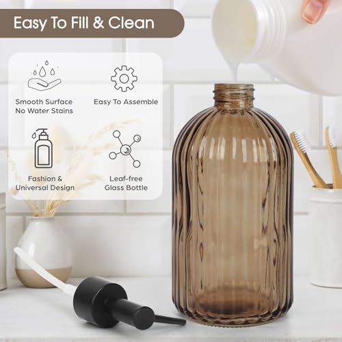 13.5oz Stripe Glass Soap Dispenser view 2