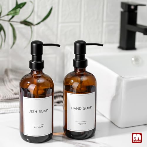 GMISUN Amber Glass Soap Dispenser view 5