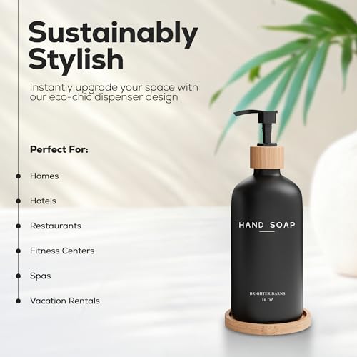 Black Glass Hand Soap Dispenser view 2