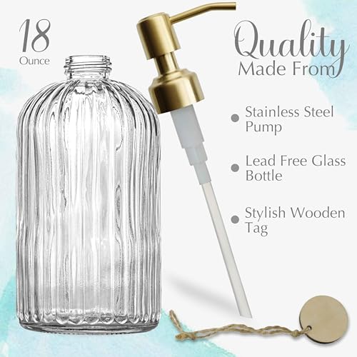 JASAI 18Oz Glass Soap Dispenser view 2